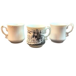 3 mustache cups specifically a Royal Crown